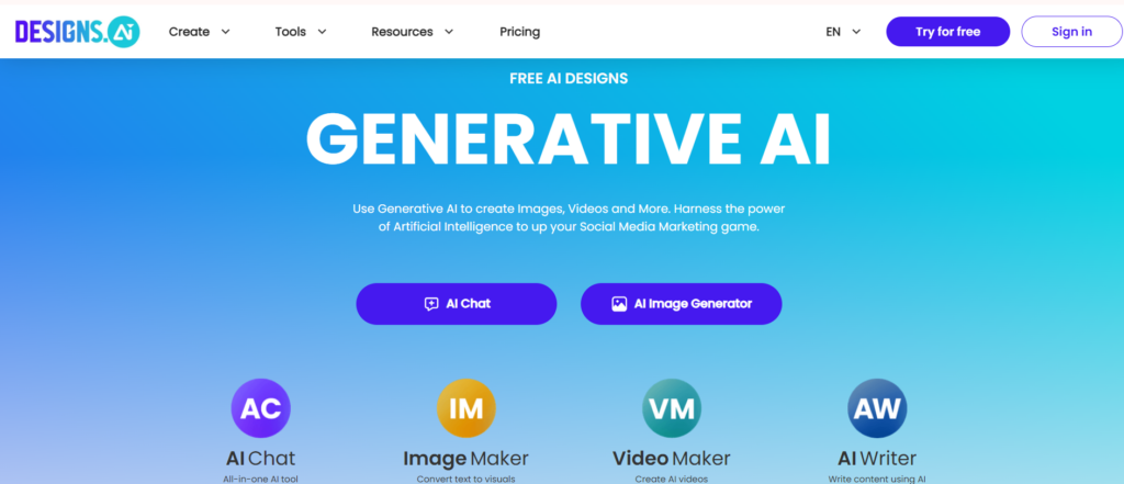 Design Generator AI tool user interface