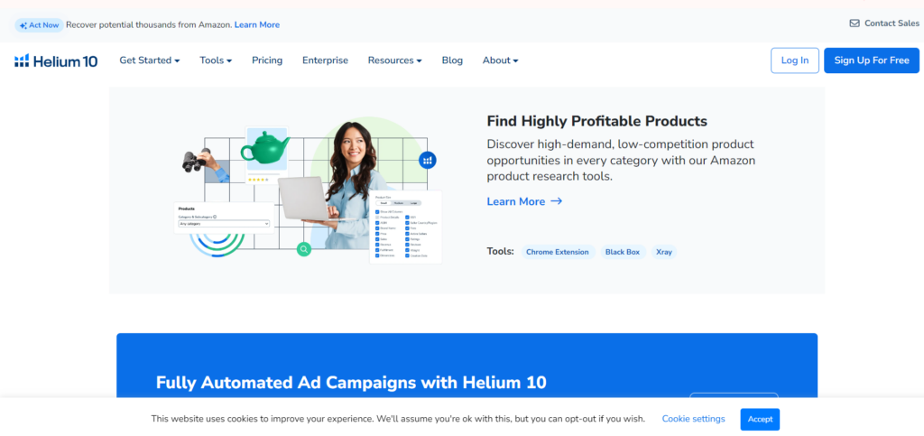 Helium 10 ai tool user interface